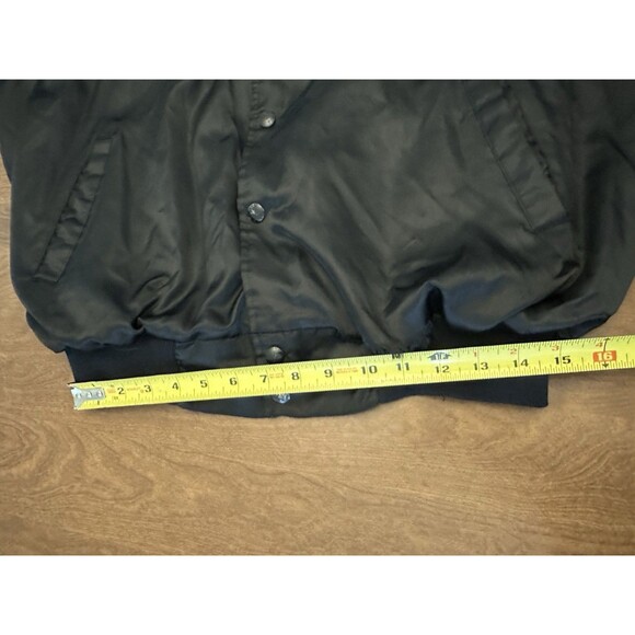Hartwell Jacket Mens XL Black Nylon Satin Bomber Embroidered Deer Hunter Vintage - Picture 7 of 15